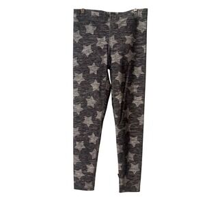 Terez Leggings Women M Gray Star Print Heathered Activewear Athleisure Punk